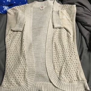 Khaki colored cardigan